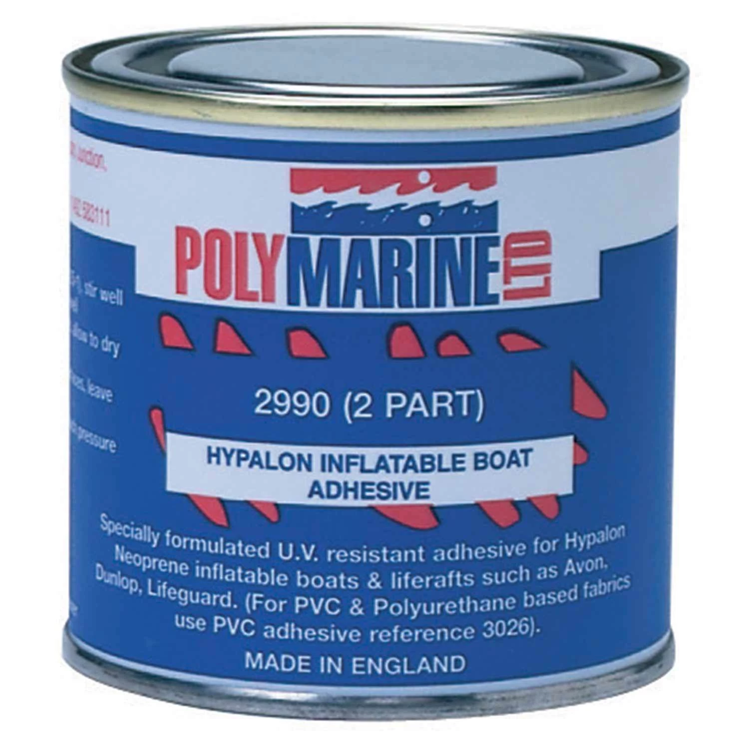 POLY MARINE Boats 2-Part Hypalon Inflatable Boat Adhesive, 250mL & Bottle Of Hardener